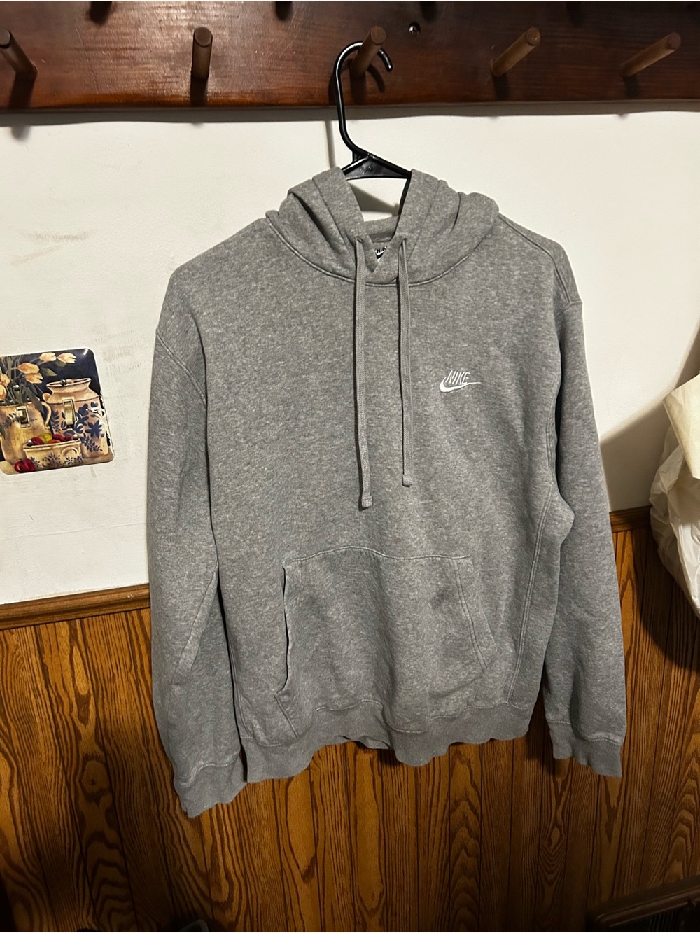 Nike Gray Hooded Sweatshirt with White Swoosh